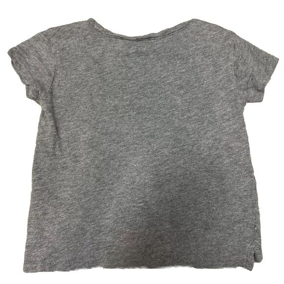 J Crew Girls shortsleeve heart-pocket T-shirt size 3t Basic Tee navy Blue & Gray - Picture 6 of 9